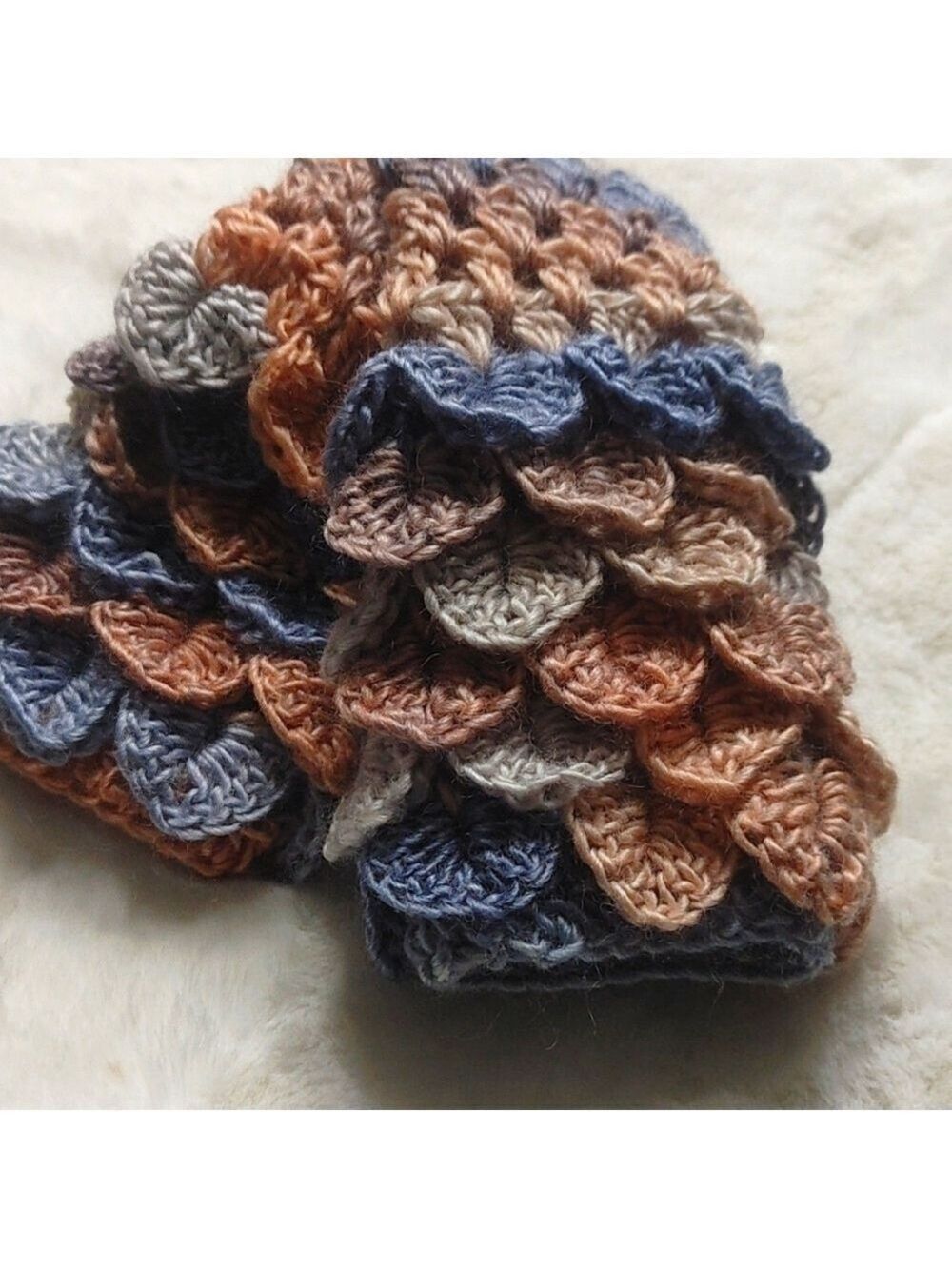 Handmade Dragonscale Fingerless Texting Gloves Armwarmers Wool Denim & Sand